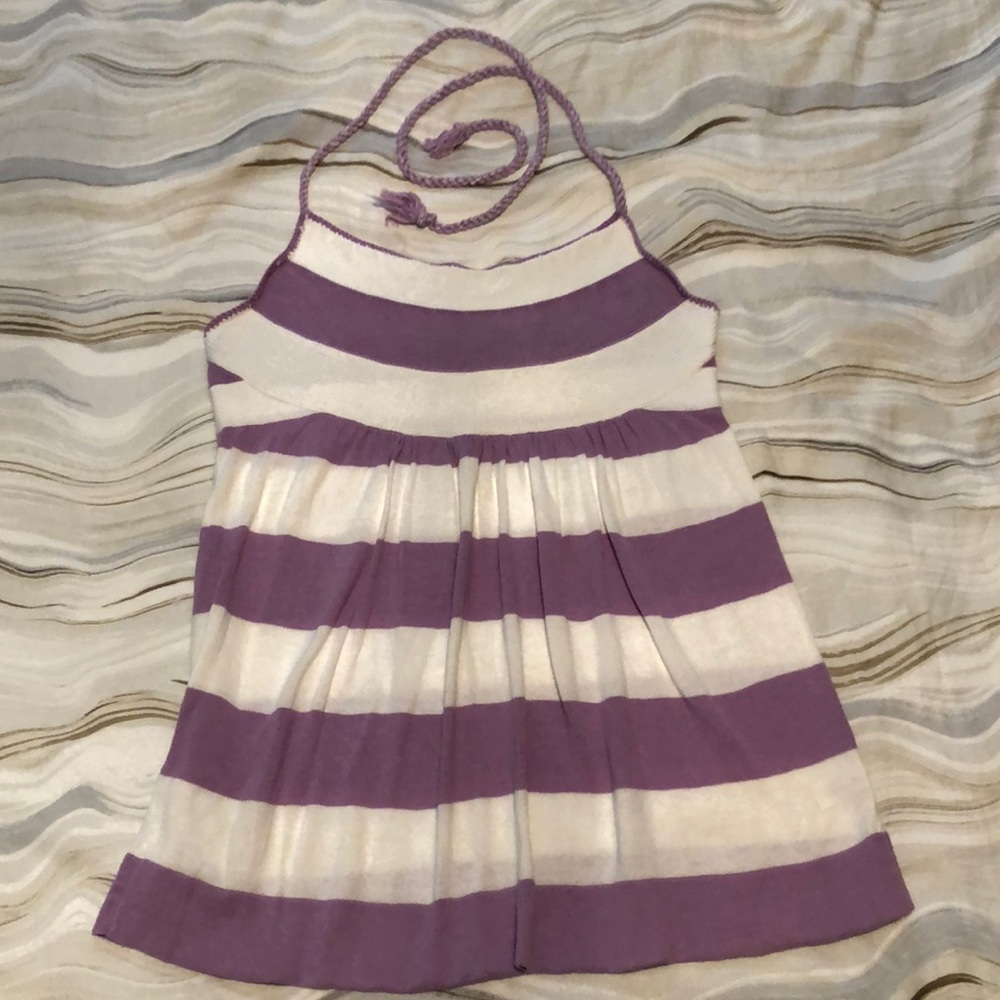 Gap Knit Halter Tank - Lavender and White stripes
